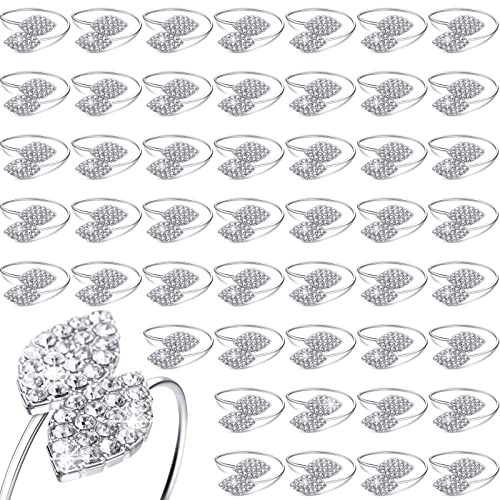 Hotop 100 Pcs Silver Napkin Rings Set for Fall Thanksgiving Table Decor