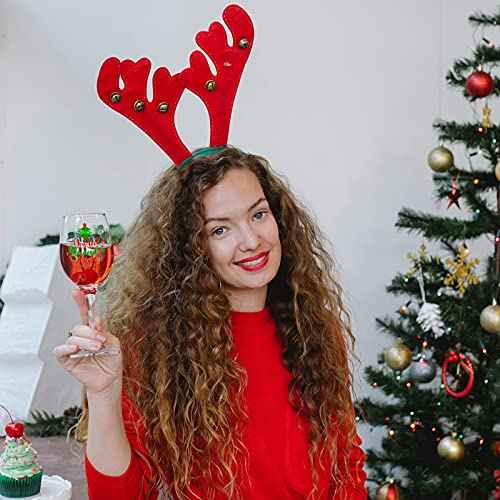 72 Pcs Christmas Reusable Funny Wine stickers Christmas Drink Markers moose stickers for Xmas,Birthday, Wine Tasting Party Decorations
