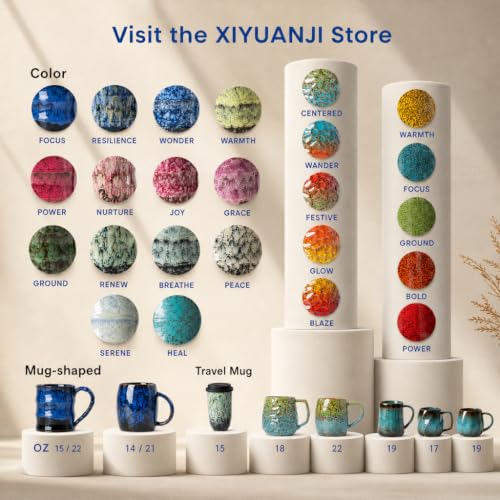 XIYUANJI Stormy Coast Resilience Ceramic Mug 14oz Handcrafted Gift for Him
