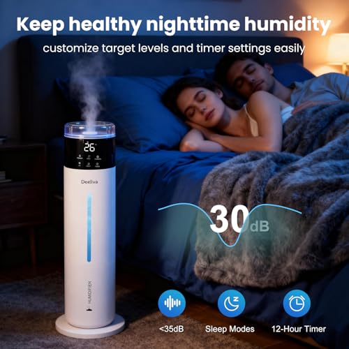 Large 8L Ultrasonic Cool Mist Humidifier for Bedroom & Large Rooms with Remote Control