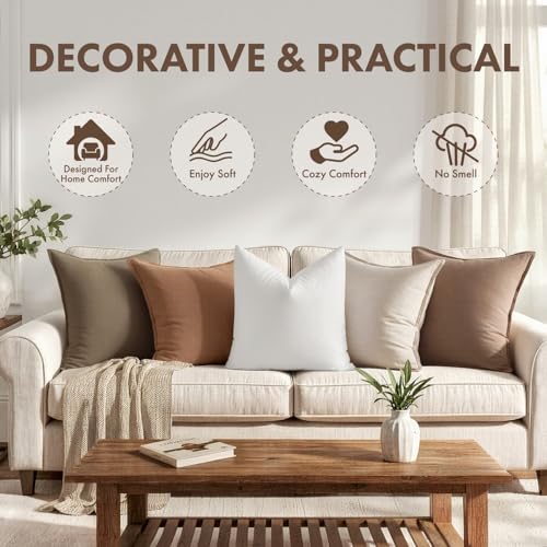 MIULEE 26x26 Inch Down Alternative Pillow Insert - Pack of 1