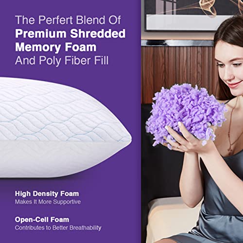 WISHSMILE Cooling Shredded Memory Foam Pillows King Size 2 Pack