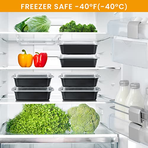 Large 38oz Meal Prep Containers Set - Reusable Food Storage with Lids
