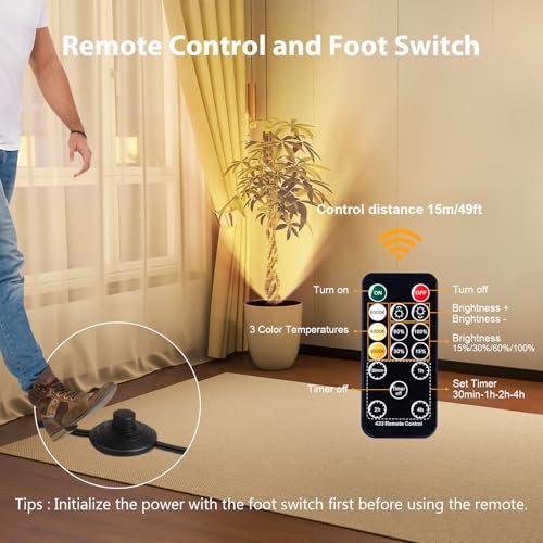 Brightown 2 Pack Uplights Indoor Floor Can Lights with Remote and