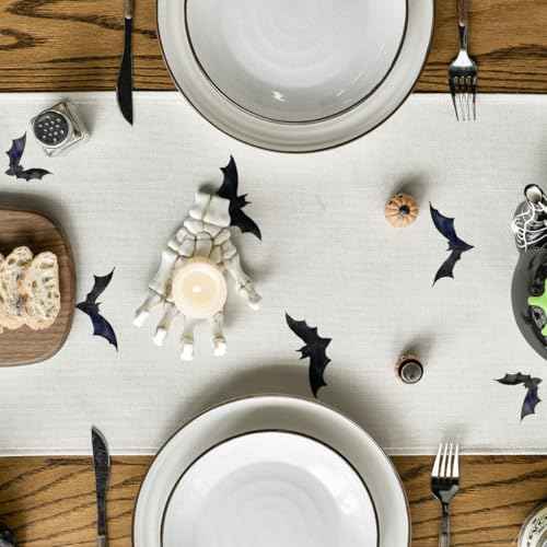 Artoid Mode Silhouette Black Bats Halloween Table Runner, Fall Kitchen Dining Table Decoration for Home Party Decor 13x72 Inch