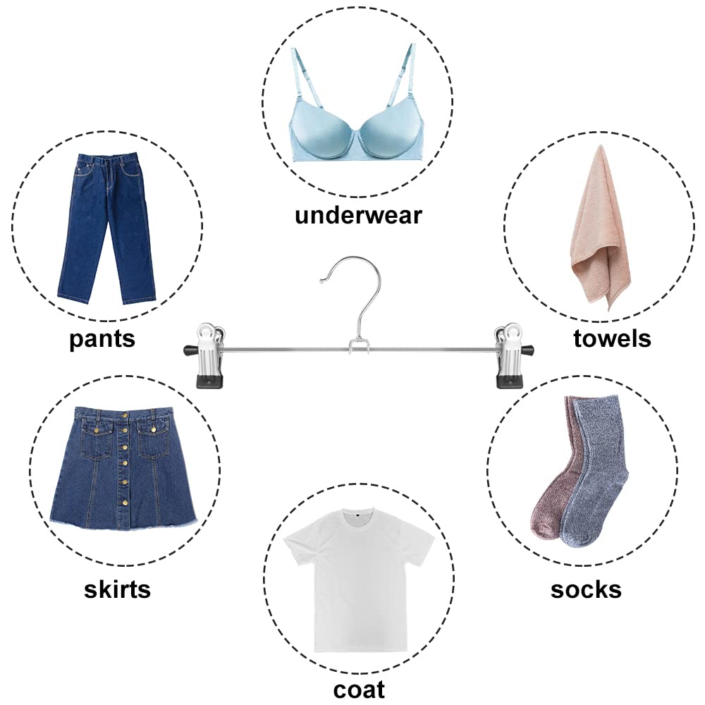 NORTHERN BROTHERS Pants Hangers, 30Pack Skirt Hangers for Women Adjustable Hangers for Men Kids Jeans Pant Trouser Clothes Space Saving