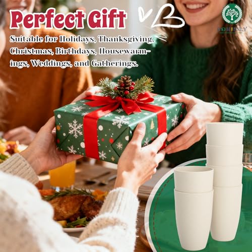 Homienly Wheat Straw Cups 16oz,Unbreakable Cups-6 PCS Freezer and Dishwasher Safe Cups for outdoor gatherings,Picnic,Travel-Blue Sky