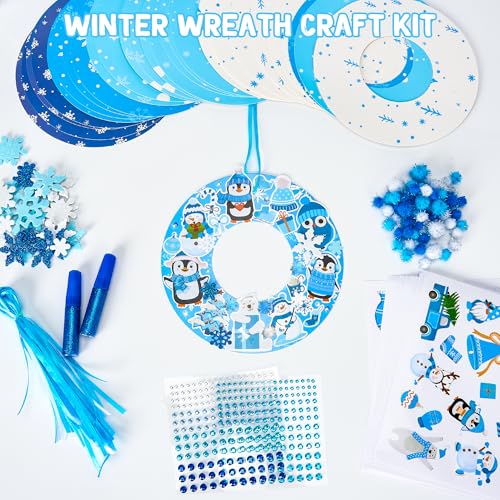 Winter Wreath Craft Kit - 36 DIY Christmas Wreath Decorations for Holiday Decor