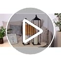 Large Outdoor Indoor Lantern Set of 2 - 22in & 19in Black Modern Top Flameless Candles