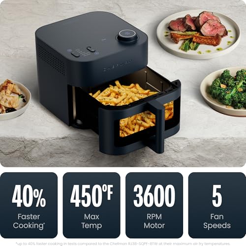 Chefman Crispinator Air Fryer 6-in-1 with 8 Qt capacity, 450°F Max