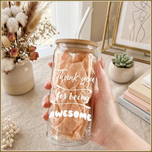 Naeqieo Clear 20oz Employee Appreciation Gifts Set - Inspirational Thank You for Staff, Mixed