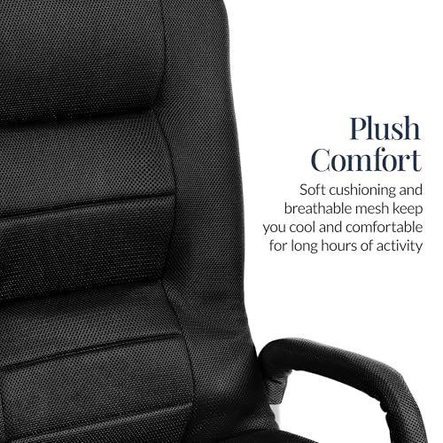 Swivel Gaming Floor Chair with Lumbar Support & Adjustable Backrest - Black/Black 22.5x22x30 in