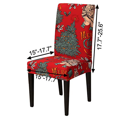 Ogrmar Garnet 4-Pack Stretch Removable Washable Dining Chair Slipcovers for Kitchen & Dining Room