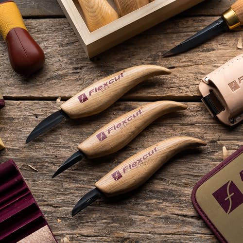 3-Piece Wood Carving Knife Set - High Carbon Steel Blades & Ergonomic Handles