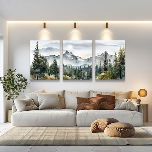 MHARTK66 3-Piece 20x28in Forest Landscape Canvas Wall Art for Living Room & Bedroom