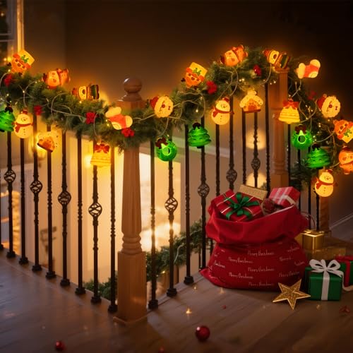 LOLStar Christmas String Lights Decorations, 9.8FT 20 LED Christmas Fairy Lights, Battery Operated (Not Included) with Timer Function and 8 Flashing Modes, Cute Window Lights 2025 Home Indoor Decor
