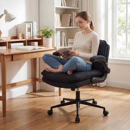 Giantex Criss Cross Chair with Flip-up Arms, Ergonomic Legged Office