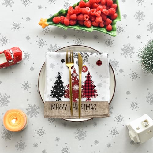Horaldaily Christmas Tablecloth 60x104 Inch Red Rectangular Holiday Decor