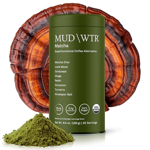 MUDWTR Matcha Powder - Japanese Organic Matcha Blend with Mushrooms, 30 Servings (Variation: Matcha / 30 Servings)