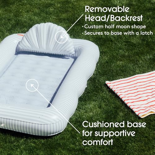 FUNBOY XL Pool Float Lounger with Custom Pillow & Cup Holder - Blue