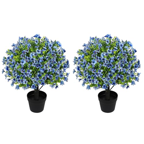 24-Inch Outdoor Artificial Potted Plants UV Resistant Faux Flowers Set of 2