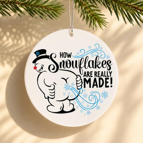 Funny Snowman Christmas Ornament 2026 - Cheeky Holiday Decor by NELXI