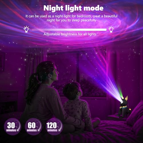 Galaxy Star Projector Nebula Lamp LED Night Light for Bedroom BlackGold