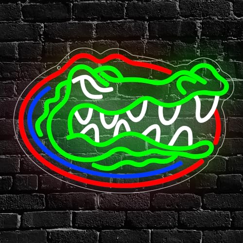 PILOYINDE L-Flolido Florida Gators Basketball Neon Sign LED Wall Decor for Bedroom