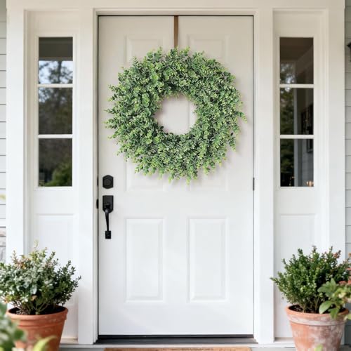 24" Lifelike Touch Artificial Eucalyptus Wreath for Front Door