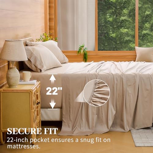 Linen Queen Sheets with 22-Inch Extra Deep Pockets - Bedlifes 1000TC Egyptian Cotton