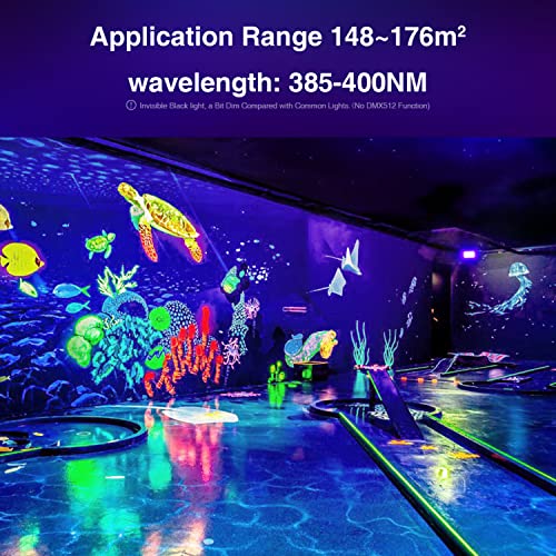 100W LED Black Light Flood Light for Glow Party - 2 Pack, Waterproof, Outdoor & Indoor Use