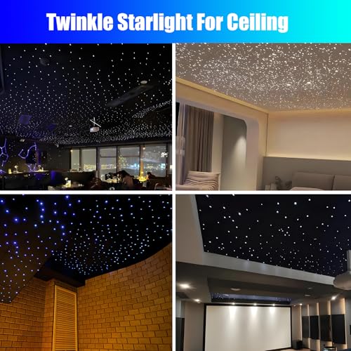 WEBUPAR 16W Car & Home Starlight Headliner Kit with 500pcs 6.5ft Fiber Optic, APP & Remote Control, Twinkle & Music Modes