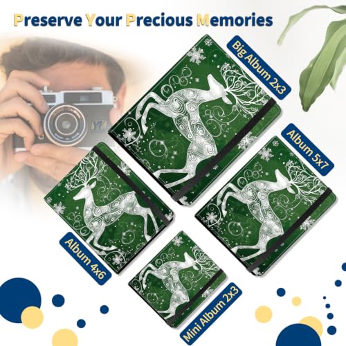 Photo Album 5x7 Inch 60 Pockets,PU Leather Cover with Elastic