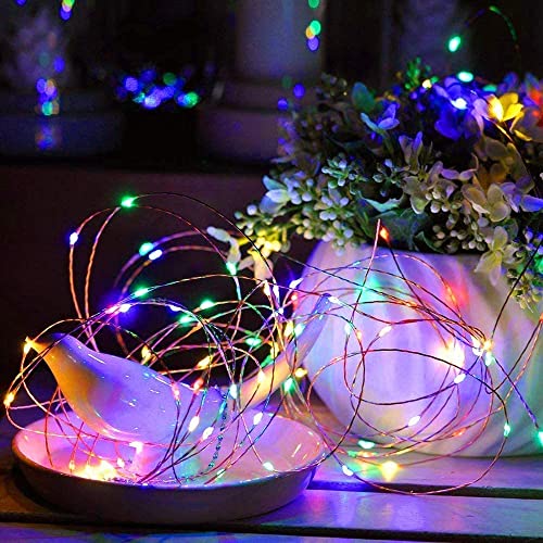 Sanniu 8 Pack Battery-Operated LED Fairy Lights 5m Copper Wire Multicolor Starry Strings