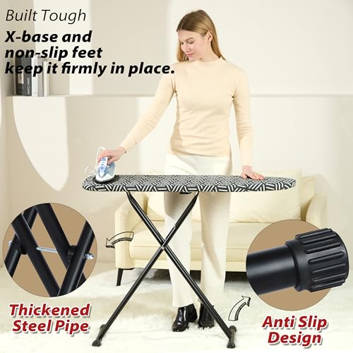 Caius 43"x13" Adjustable Ironing Board with 7 Heights, Space-Saving, Stable