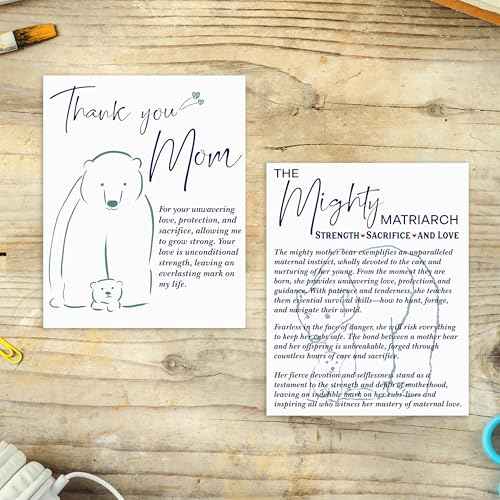 Mama Bear for mom, Mothers Mama Bear Cards with Hanging Ornament, Gifts for Grandmother,Aunt,Nonna, for Daughter,Grandma,Wife (Scand)