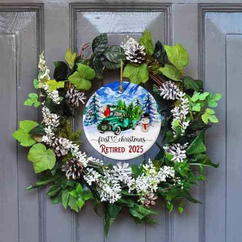 JUNQIU Retirement Ornament 2025, Best Retirement Gift for Woman Or Men - Retired Gifts for Women Mom Nurses Teacher, Retirements Decorations - First Christmas Retired Ornament 2025