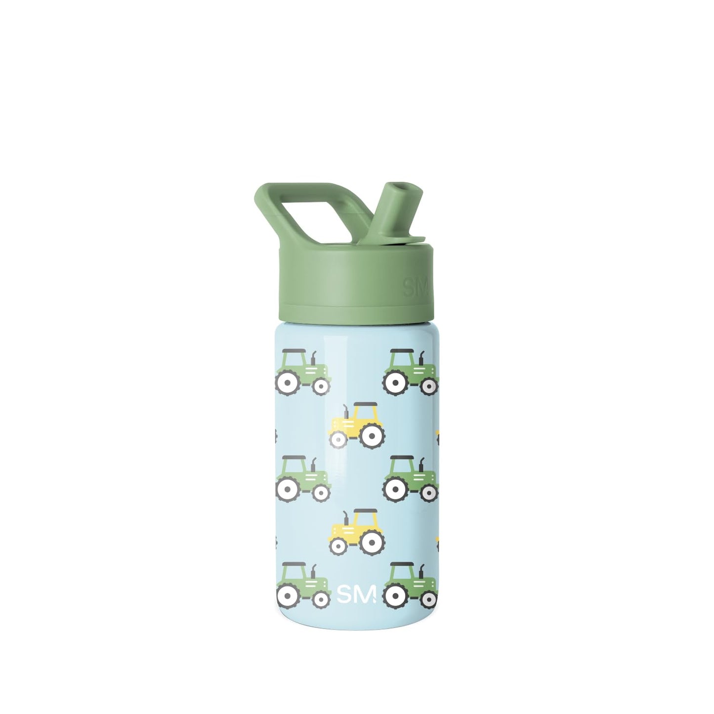 Simple Modern Kids Summit Water Bottle with Straw Lid | 14oz Stainless Steel Cup Insulated Tumbler for Toddlers, School | Tractor Fun