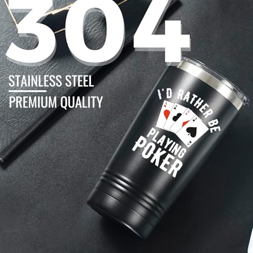 Onebttl Rather 20oz Poker Tumbler Gift Box – Spill-Proof BPA Free Stainless Steel for Poker Lovers