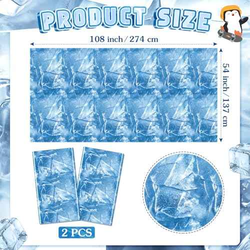 2 Pcs Winter Birthday Decorations Tablecloth 54 x 108 Inch Ice Tablecloth for Winter Onederland/Under Sea/Ocean Theme Party Decor Halloween Anime Character Cosplay Decoration
