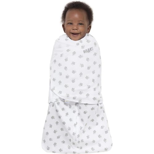 HALO Sleepsack Swaddle - 100% Cotton 3-Way Adjustable Wearable Blanket, TOG 1.5, Lamb Scribble White, Newborn (0-3 Months)