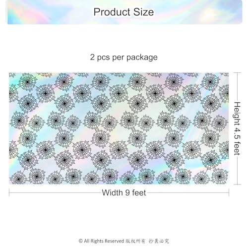Cheerland Spiderweb Tablecloth Iridescent Holographic Foil Table Cover Halloween Decorations Disposable Plastic Cloth for Ghoul Birthday Bridal Shower Spooky Gothic Christmas Party Supplies 2pcs