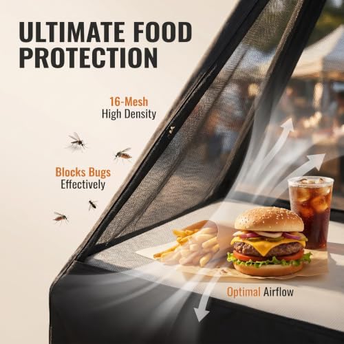 Breathable Food Tent Sidewalls for 10x10 ft Canopy - Mesh & Zipper Doors, Dust & Insect Blocking