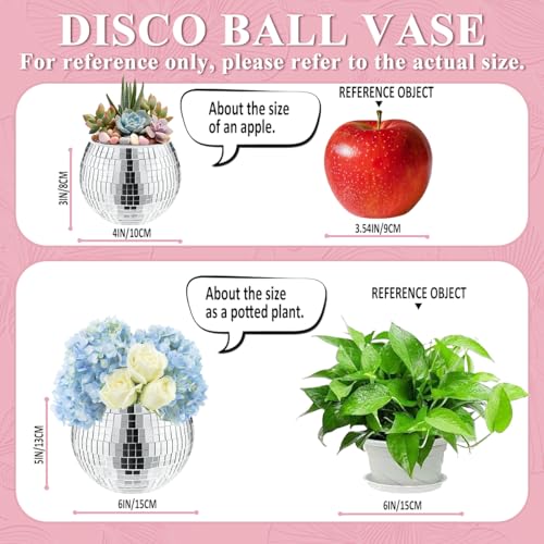 Silver Disco Ball Vase Set of 8 - 3x4 Inch Party & Wedding Decor