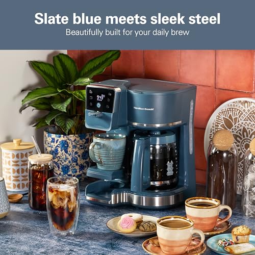 2-Way Drip & Single Serve Coffee Maker - 12 Cup, Blue - Kitchen Makeover Collection
