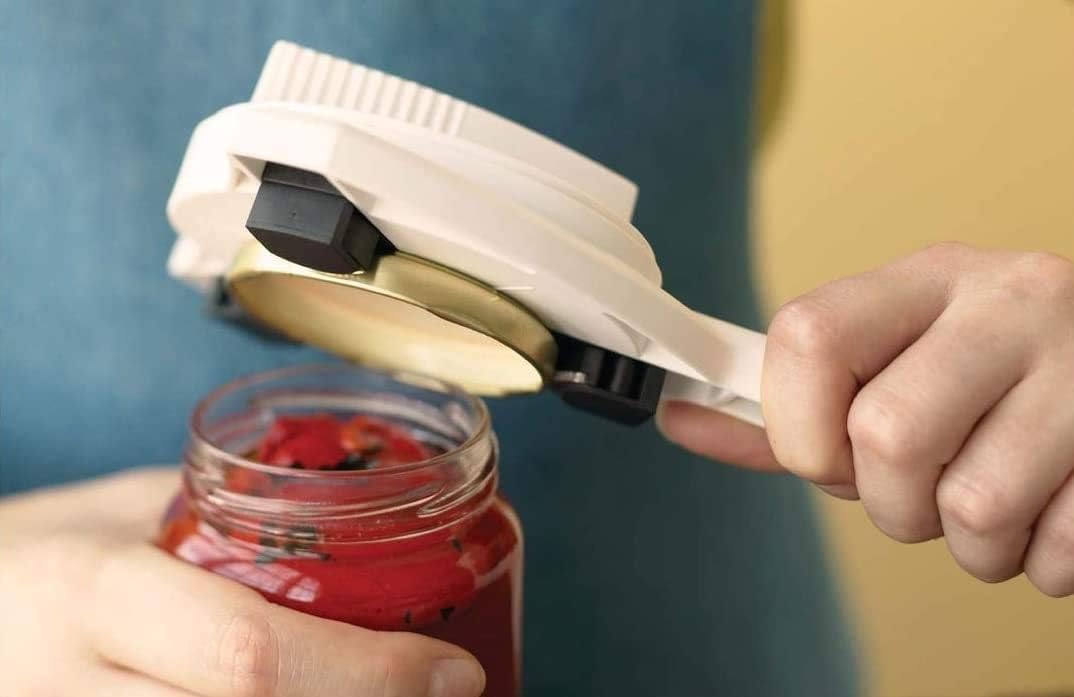 KUHN RIKON Jar and Bottle Opener - Strain-Free Gripper Design, 10 x 5 x 2.25 Inches, White