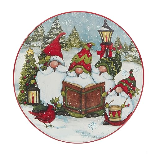 Medium Christmas Gnomes Salad Plates Set of 4 Holiday Dinnerware