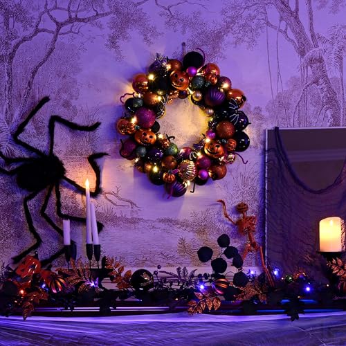 Valery Madelyn Halloween Pumpkin Wreath 20-Inch Front Door Decoration