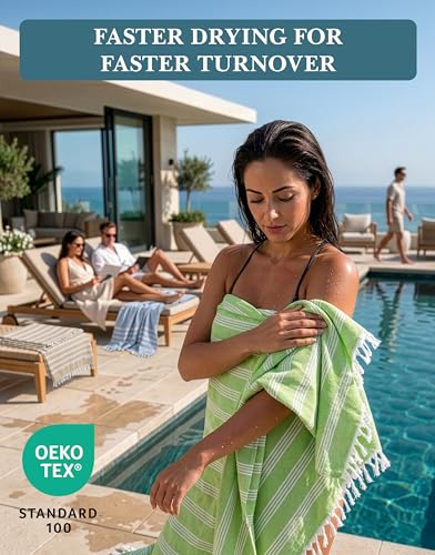 Casa Platino 12-Pack Oversized Turkish-Style Beach Towels 39x71, Soft & Quick-Dry
