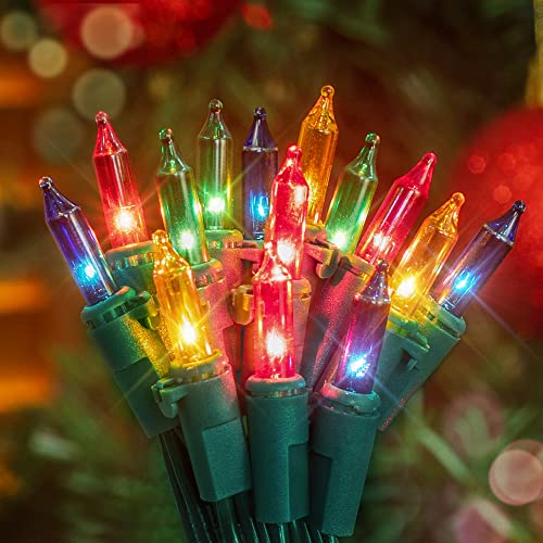 Hopolon 2 Pack Multicolor Easter String Lights, 50 LEDs, Green Wire, 13FT